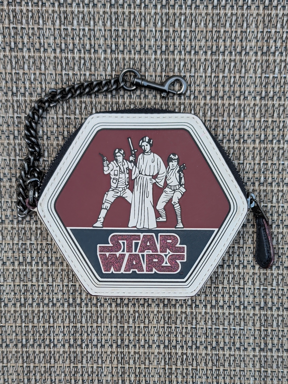 Coach X Star Wars Hexagonal Coin Pouch With Chain (F88490) EUC